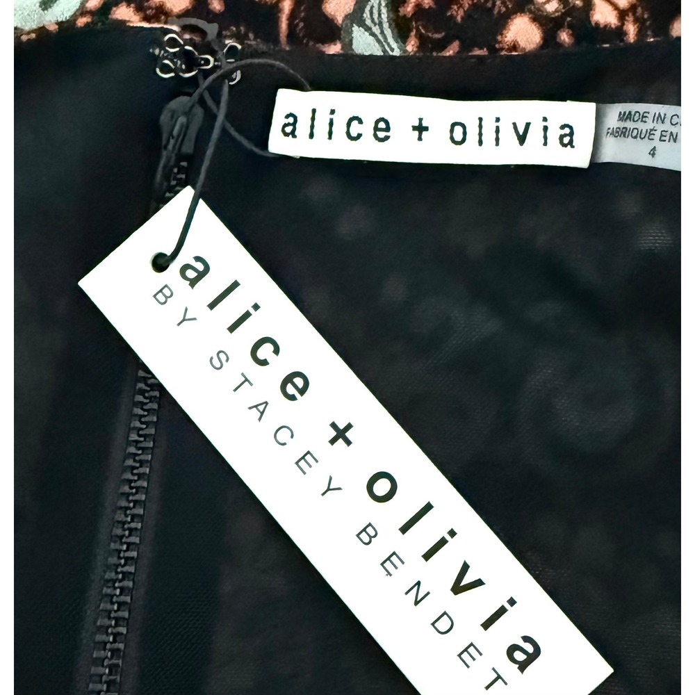 NWT Alice + Olivia Lexia Puff Sleeve Midi Dress 4 - Picture 12 of 13